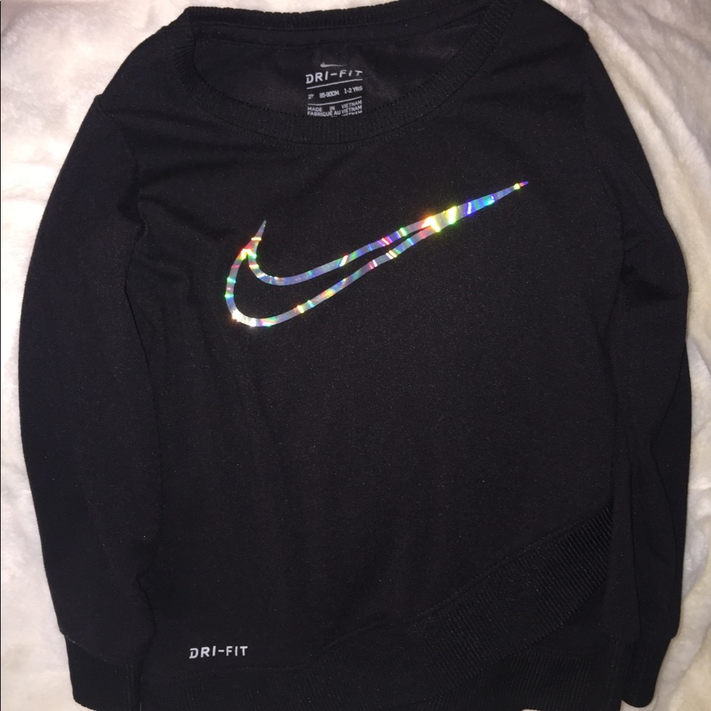 NIKE dry fit iridescent swoosh top